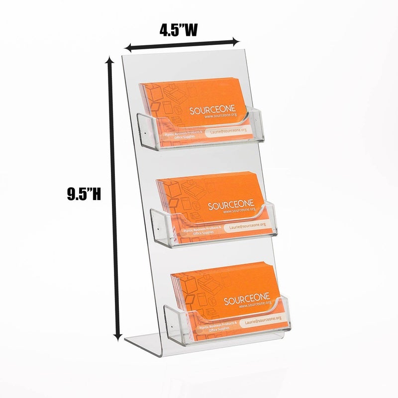 SourceOne Premium Counter Top Business Card Holder/Gift Card Display (1 Pack, 3 Pocket) - Image 2